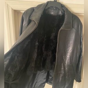 Leather Limited black lambskin fur lined jacket
